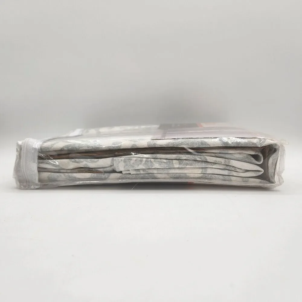 Pairs to Go Brockwell Spa Rod Pocket Curtain Two Panels Ivory Gray 56x95 New